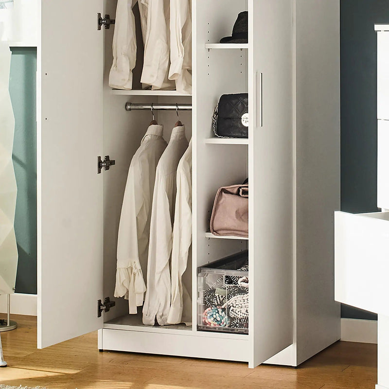 Viviane - Closet With Hanging Bars And 5 Shelves - White by HouseOfZazla