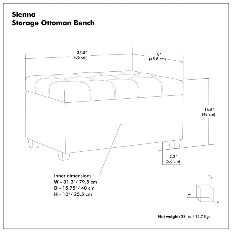 Sienna - Transitional Storage Ottoman Bench by Unique Piece Furniture
