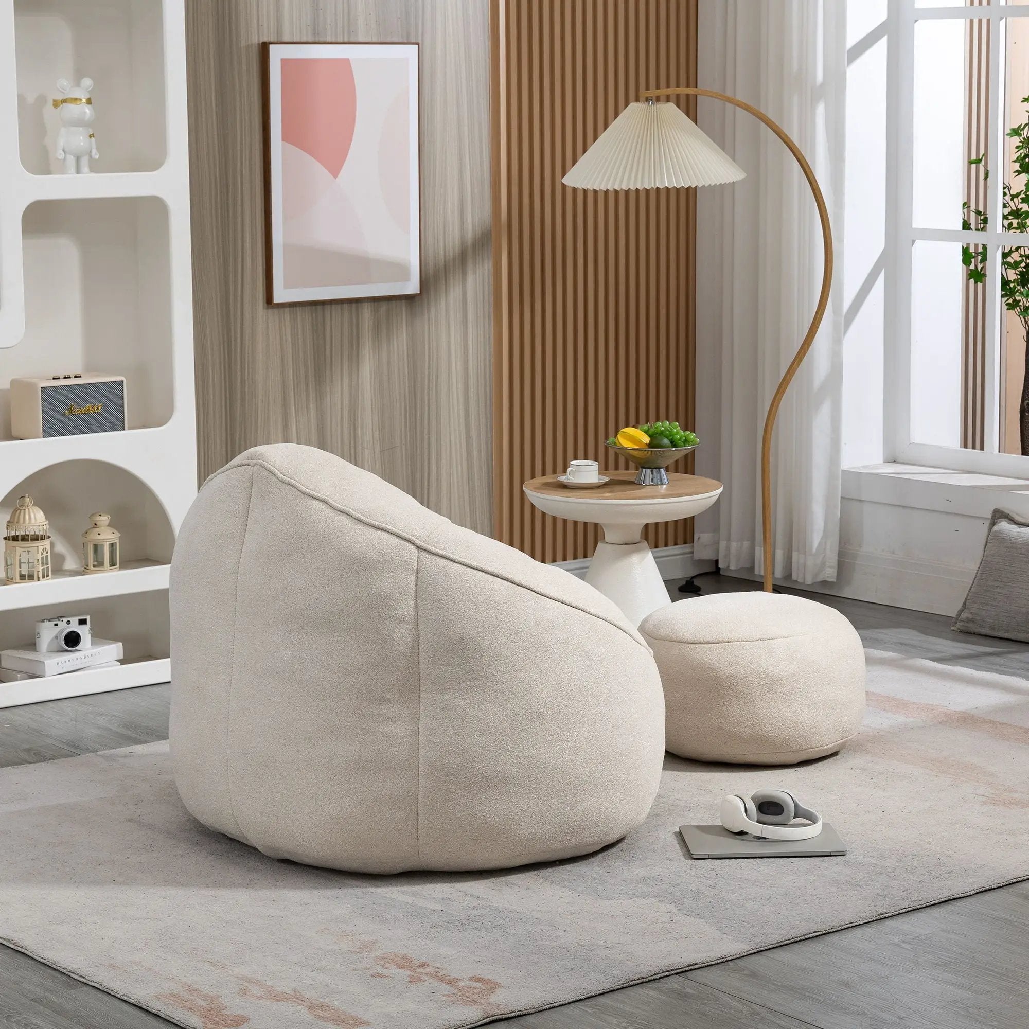 Bedding Bean Bag Sofa Chair High Pressure Foam With Footrest by Unique Piece Furniture