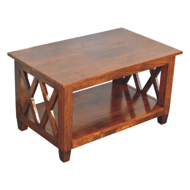 Belmont - X Frame Coffee Table - Brown by HouseOfZazla