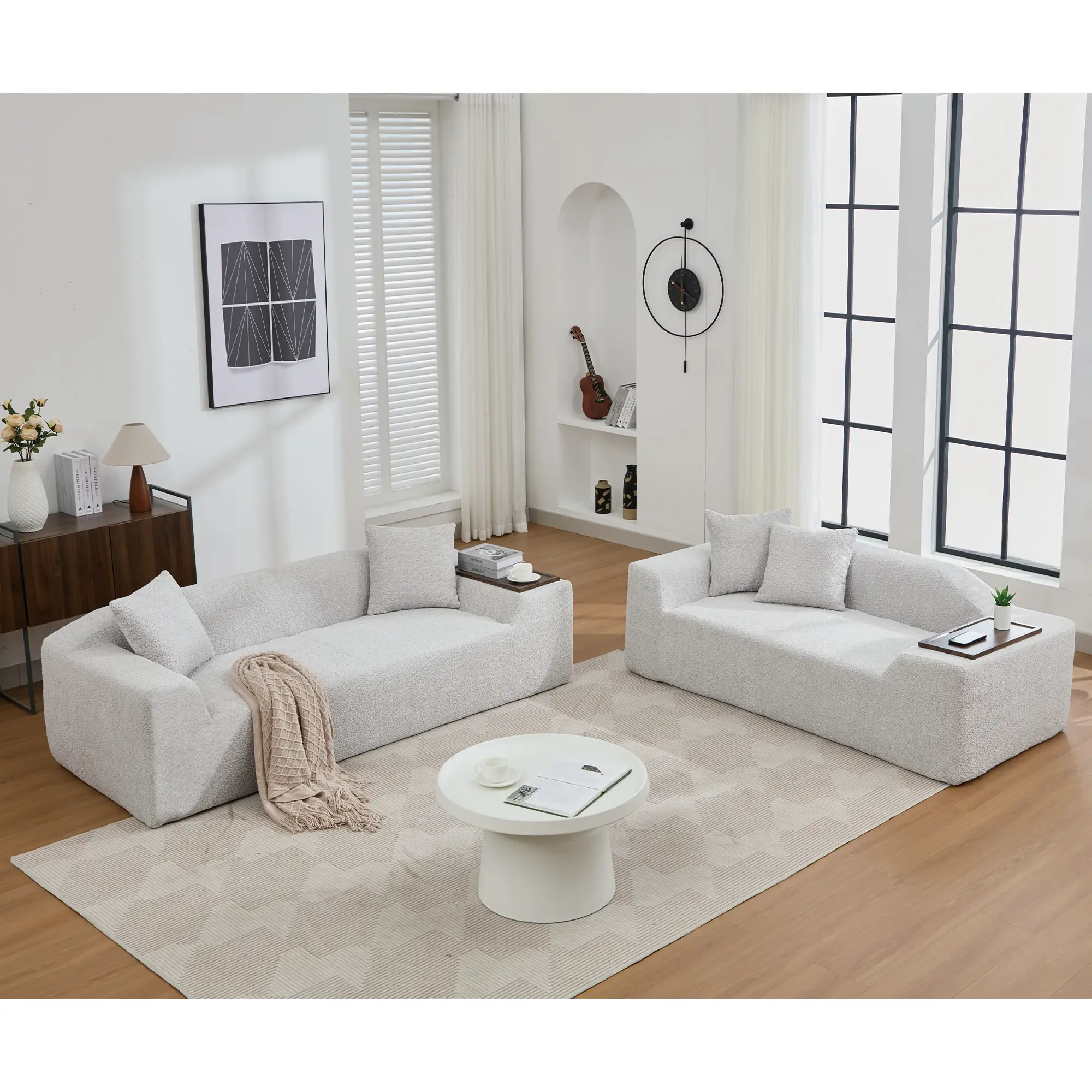 2 Piece Boucle Cloud Sofa Set by HouseOfZazla
