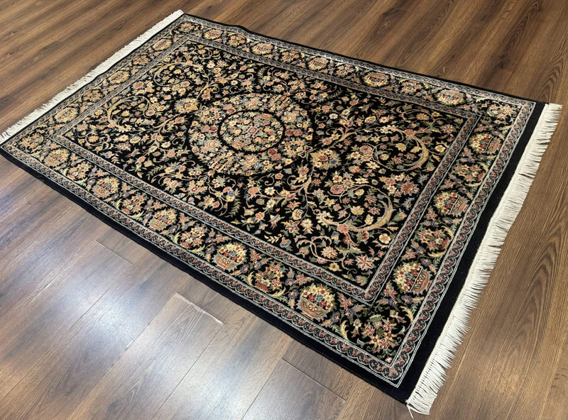 Sino Persian Rug 4x6, Very Fine 260 KPSI, Floral Medallion, Hand Knotted Wool Carpet by Jewel Rugs