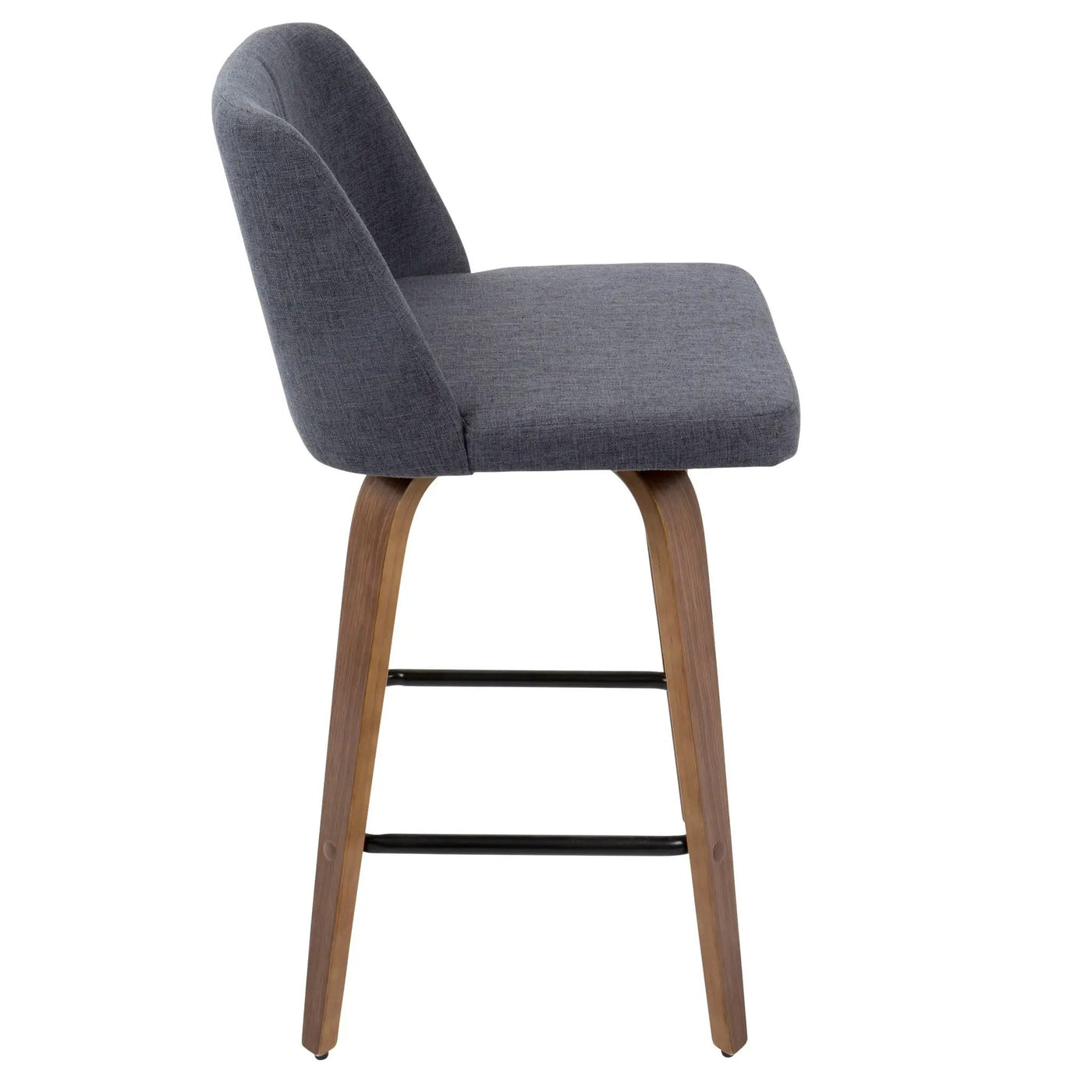 Toriano - Mid Century Modern Fixed Height Counter Stool & Square Footrest (Set of 2) by HouseOfZazla