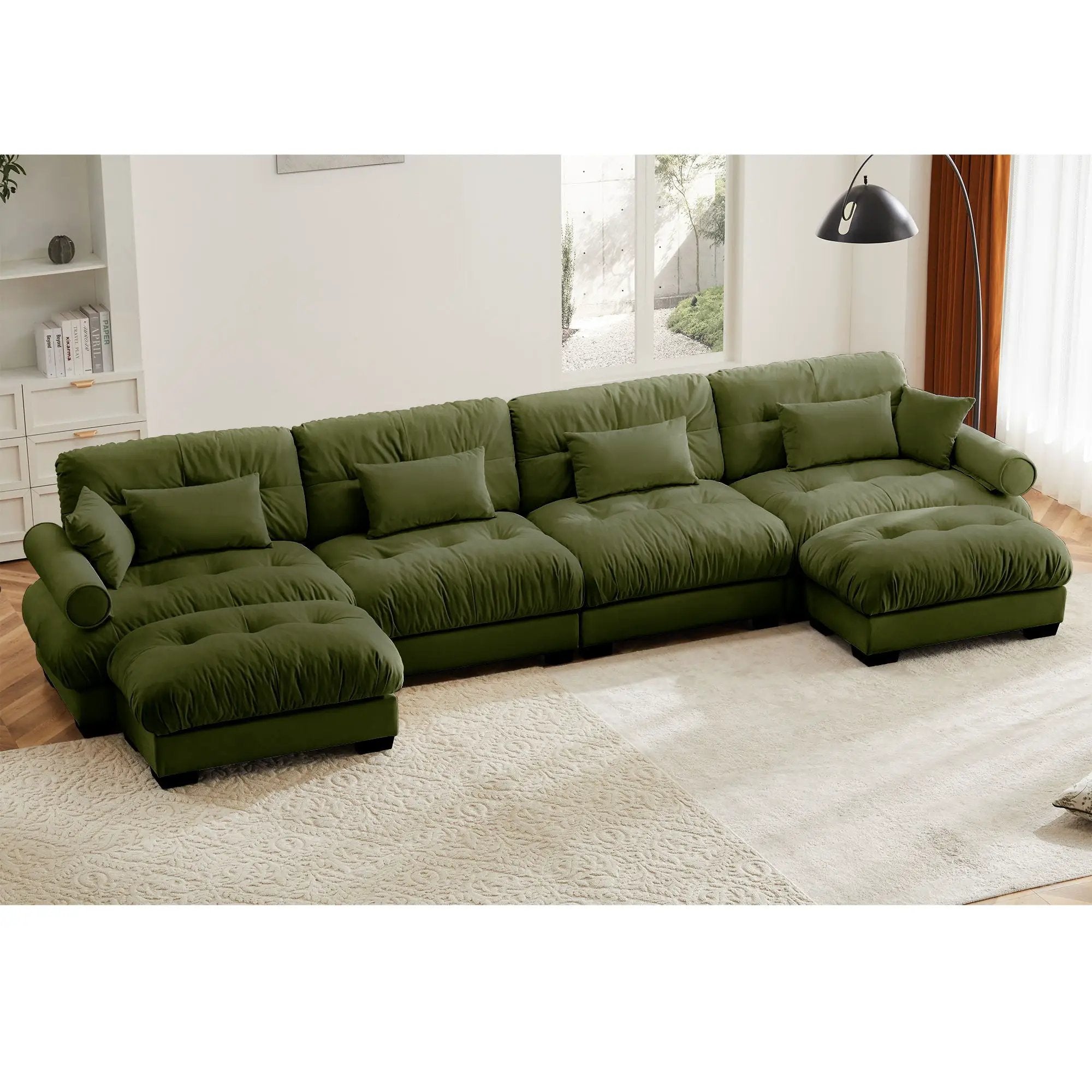 Super Comfort Oversized Modular Sectional Sofa With Movable Ottoman by HouseOfZazla