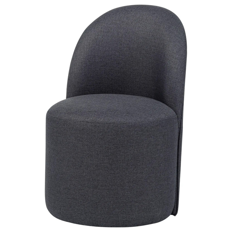 Aubrey Upholstered Barrel Dining Side Chair Charcoal (Set of 2) by Unique Piece Furniture