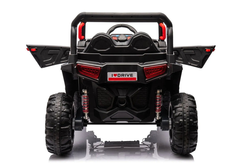 12V7A*1 30W*4 Four-Wheel Drive Seat One Button Start, Forward And Backward, High And Low Speed, Music, Front Light, Power Display, Two Doors Can Open, 2.4G R / C, Seat Belt Four Wheel Absorber by HouseOfZazla