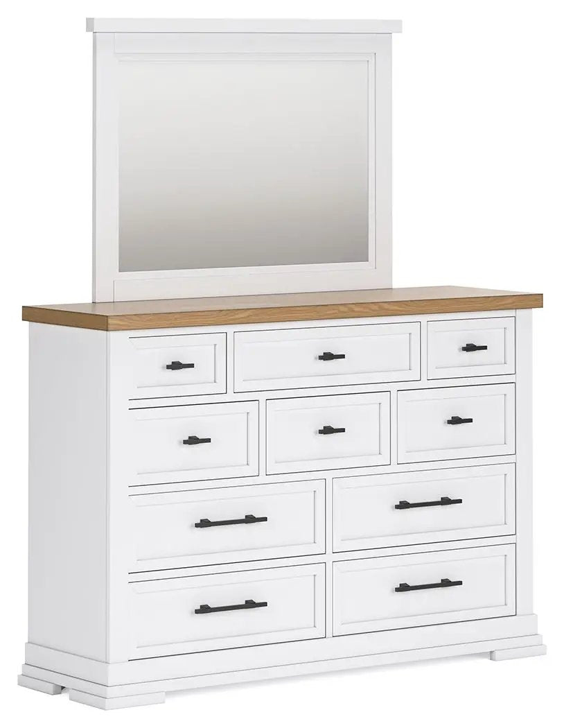 Ashbryn - Dresser And Mirror - White / Natural by Unique Piece Furniture
