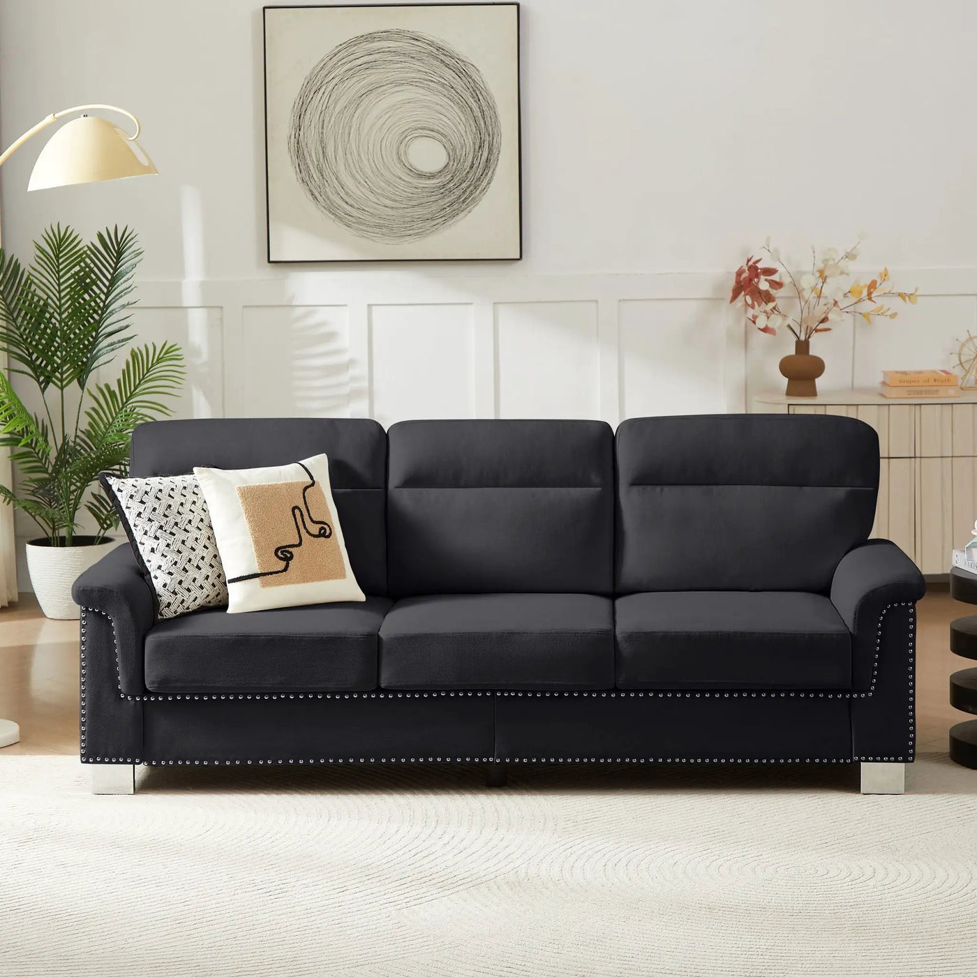 3 Seater Elegant Stationary Sofa by HouseOfZazla