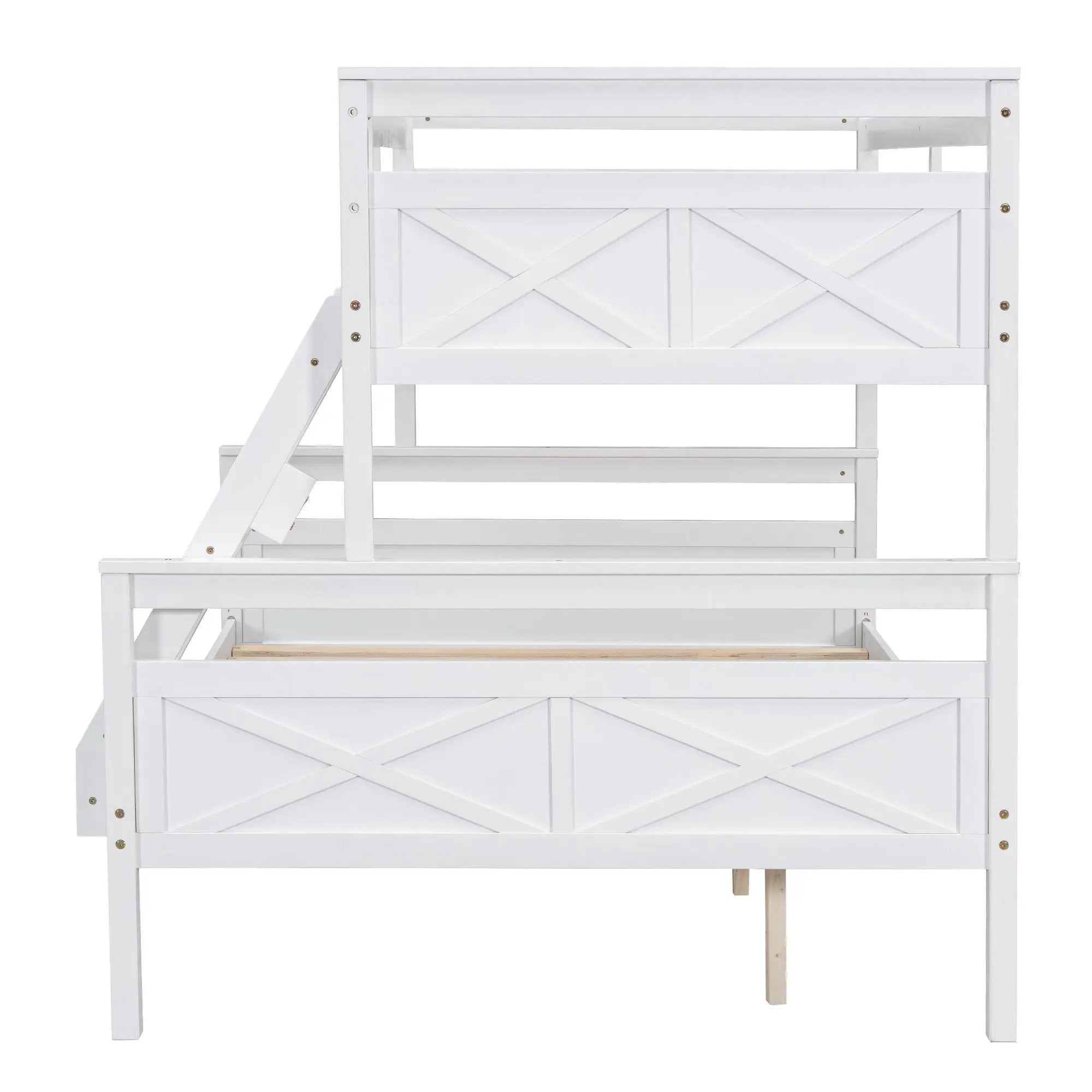 Bunk Bed With Ladder And Safety Guardrail by Unique Piece Furniture