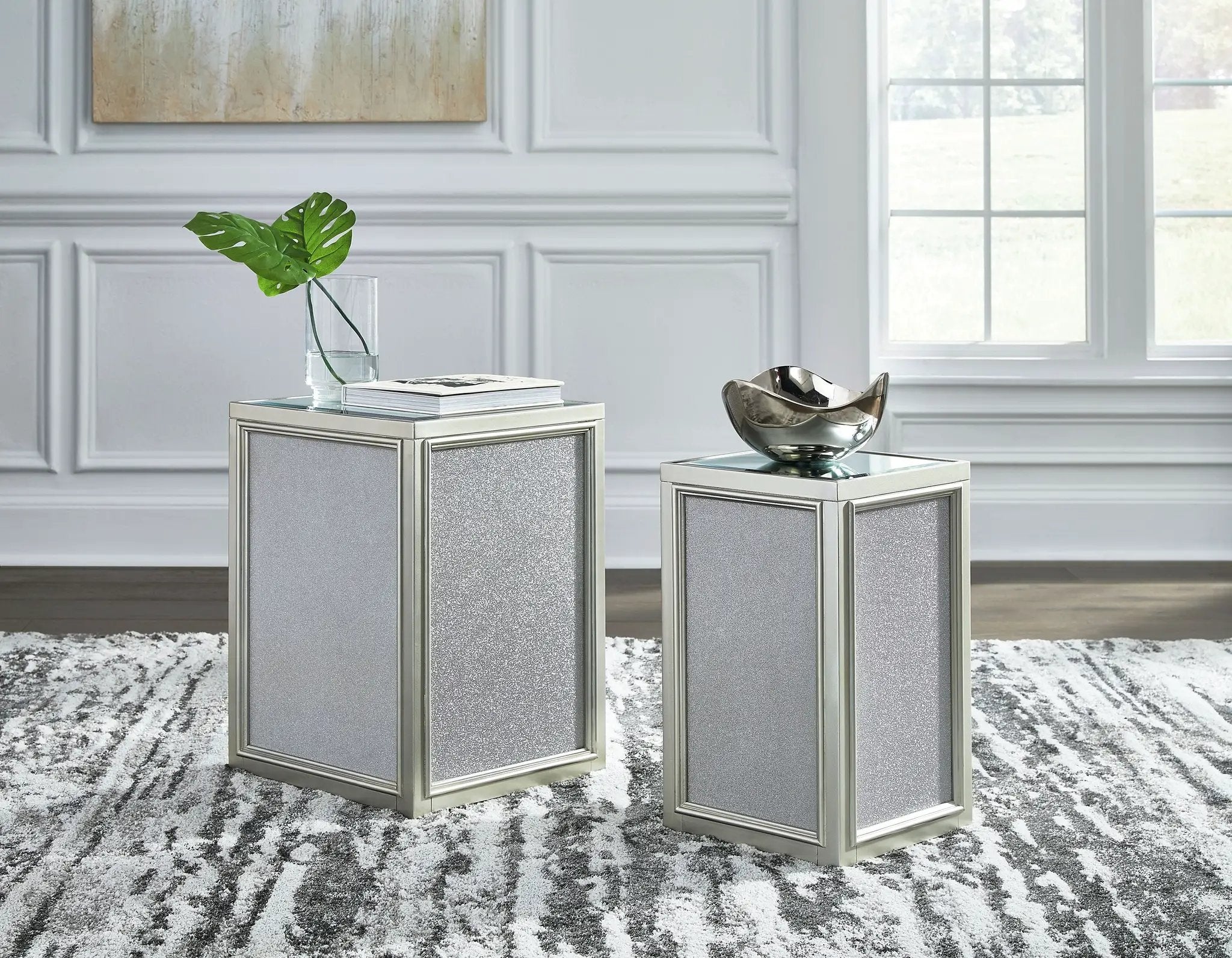 Traleena - Nesting End Tables (Set of 2) - Silver Finish by Unique Piece Furniture