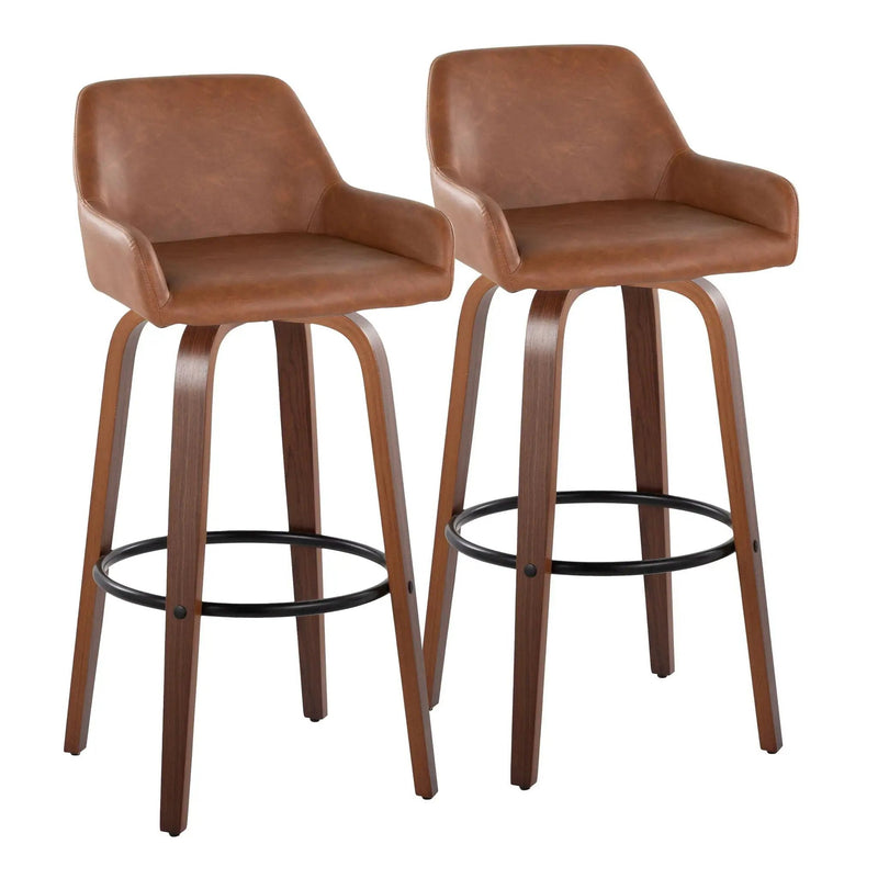 Daniella - Contemporary Fixed Height, Barstool & Swivel And Round Footrest (Set of 2) by Unique Piece Furniture