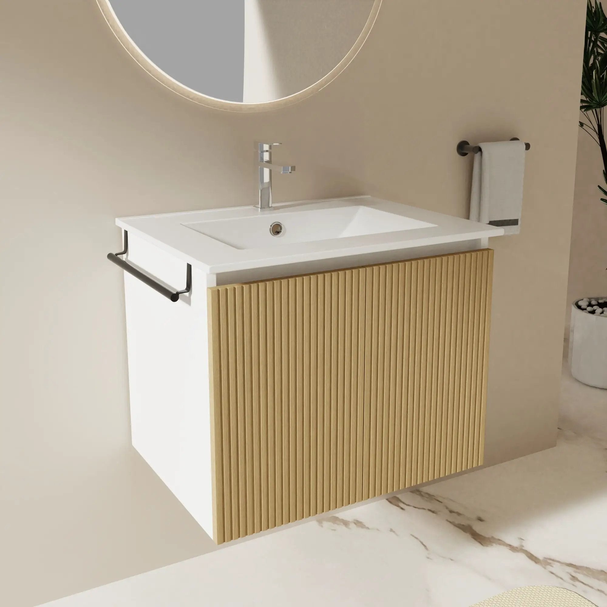 Floating Bathroom Vanity Combo, Towel Rack by Unique Piece Furniture