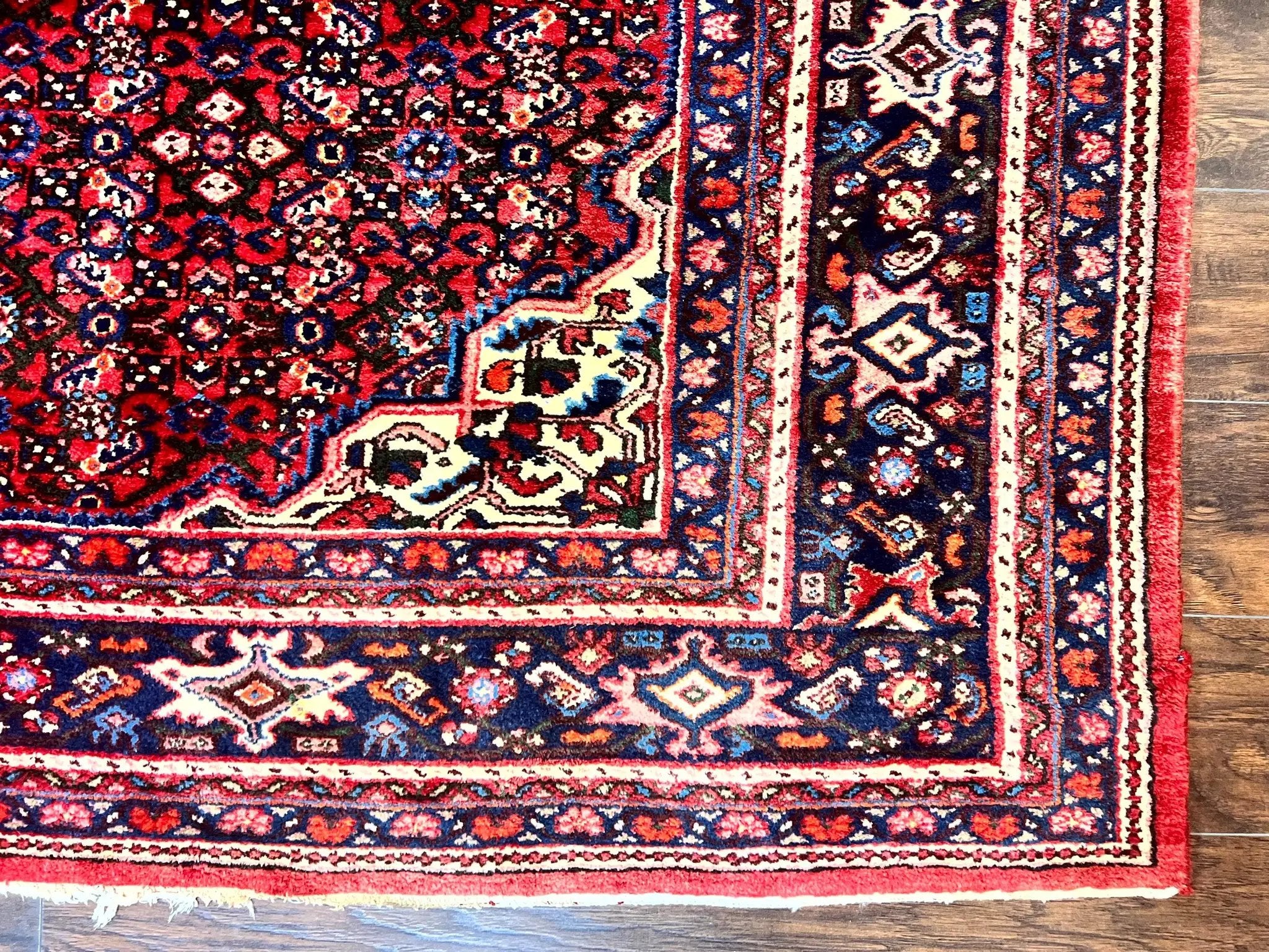 Large Persian Tribal Rug 11x17, Palace Sized Wool Handmade Vintage Carpet, Oversized Hand Knotted Rug, Red, Hamadan Dargazin Rug by Jewel Rugs