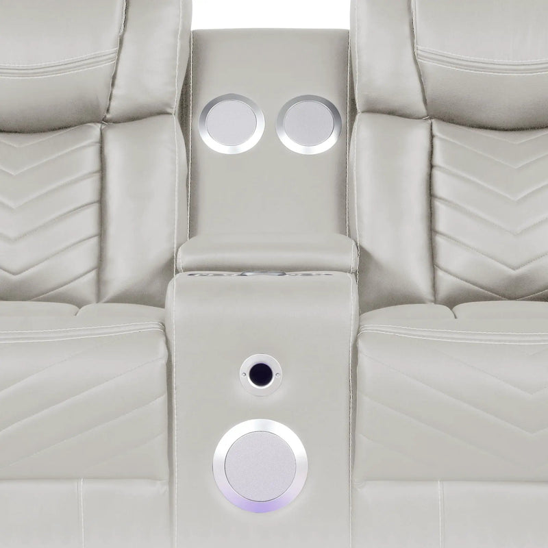Challenger LED Power Recliner Loveseat With Console