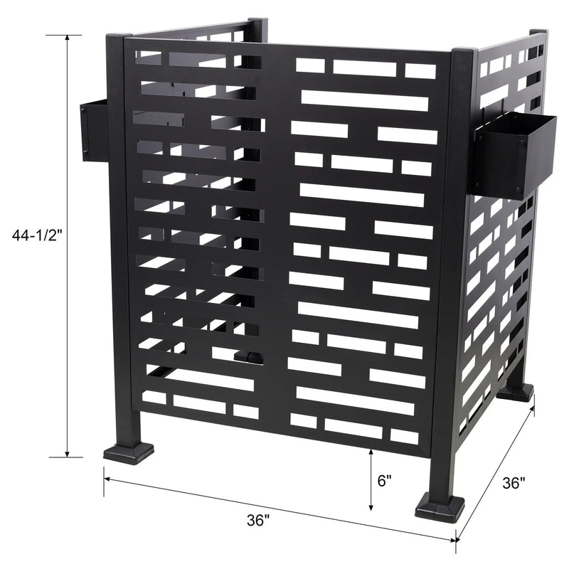 3x3 Ft Metal Air Conditioner Privacy Fence with Planter Boxes by HouseOfZazla