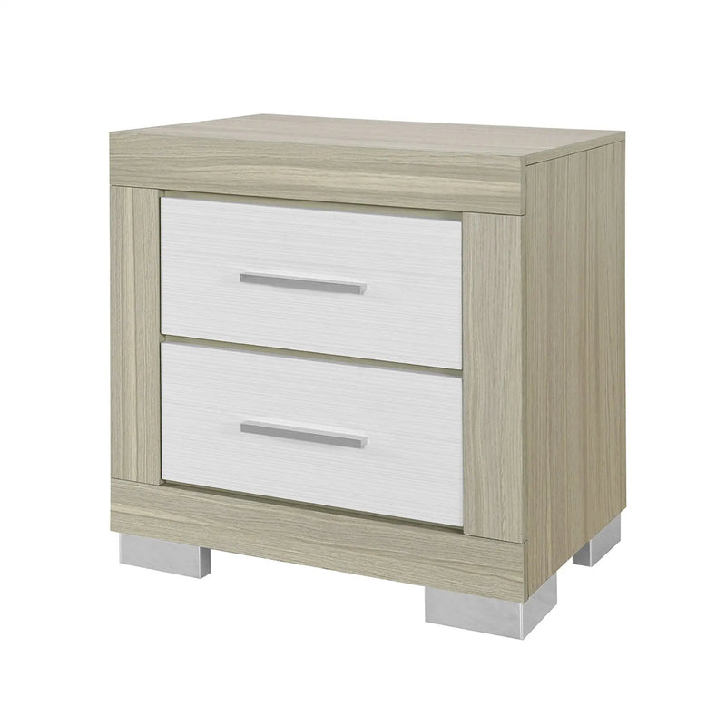 Elsa - 2 Toned Nightstand With Bar Handle And Spacious Drawers by HouseOfZazla