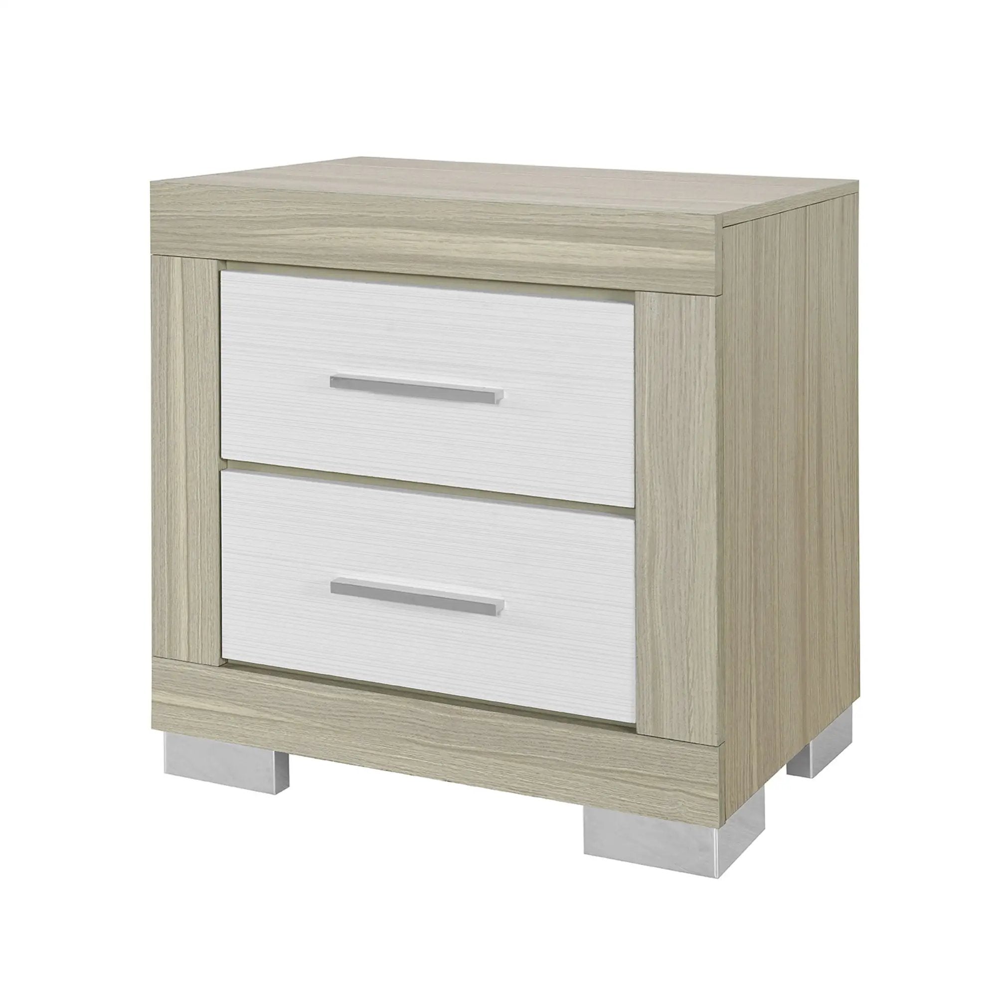 Elsa - 2 Toned Nightstand With Bar Handle And Spacious Drawers by Unique Piece Furniture