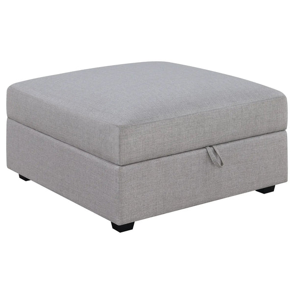 Austin - Square Upholstered Ottoman - Gray