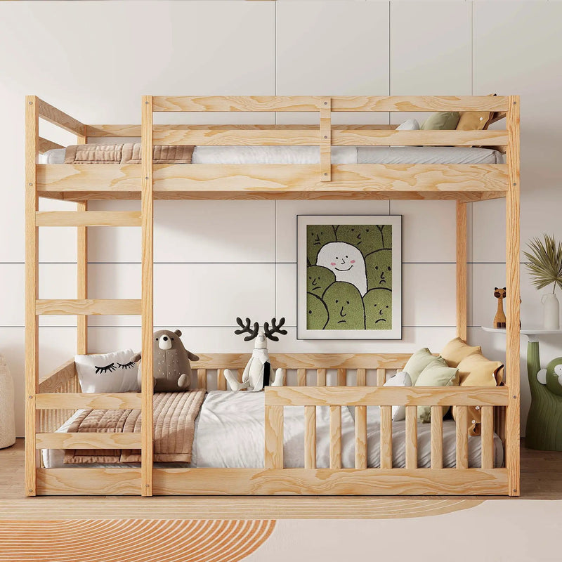 Stylish Bunk Bed With Ladder And Guardrails by Unique Piece Furniture
