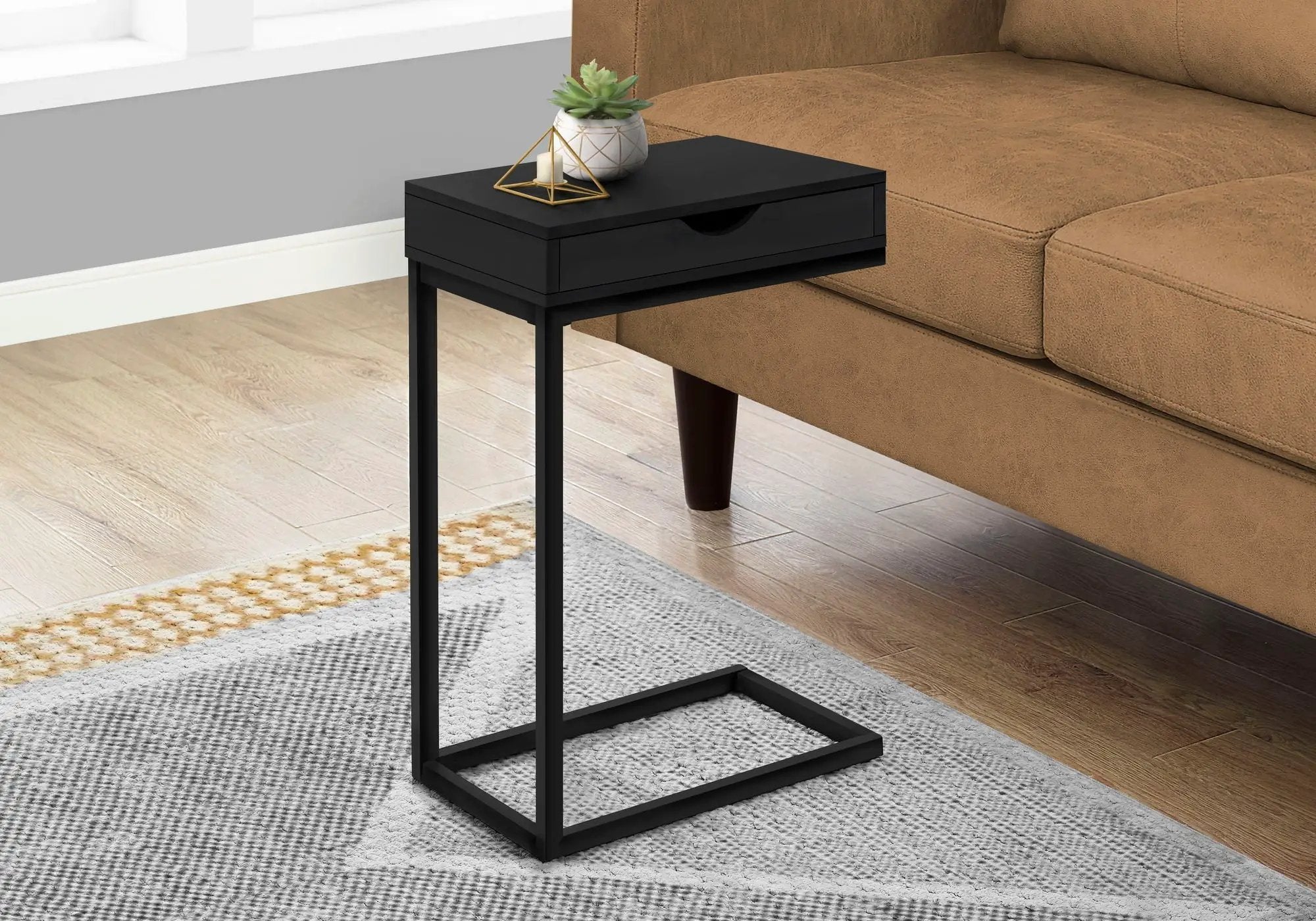 Accent Table, C - Shaped Contemporary Elegant Design by HouseOfZazla