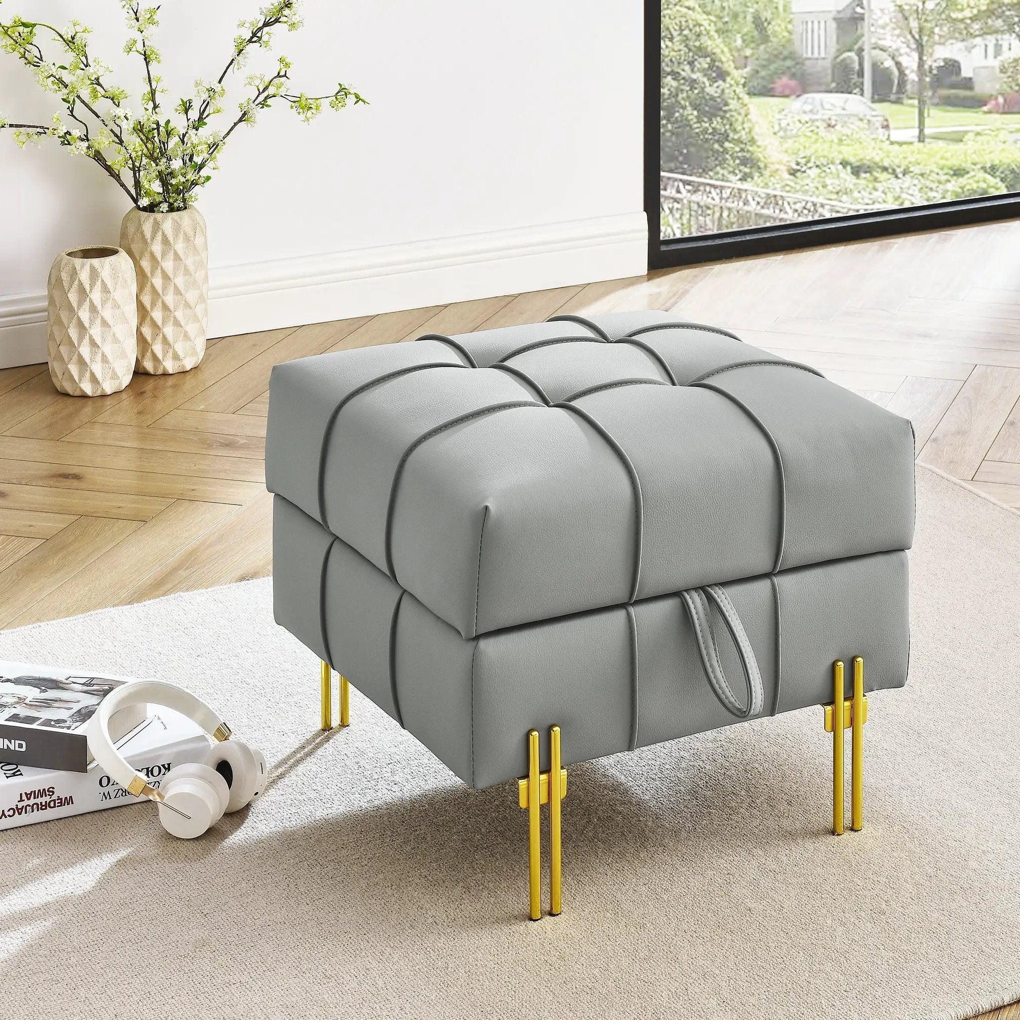 22 Inches Anti-Scratch Leather Storage Ottoman by HouseOfZazla