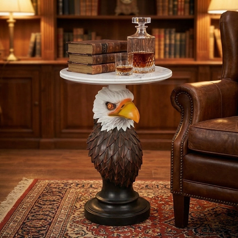 Eagle Head Accent Table Animal Statue End Table by HouseOfZazla