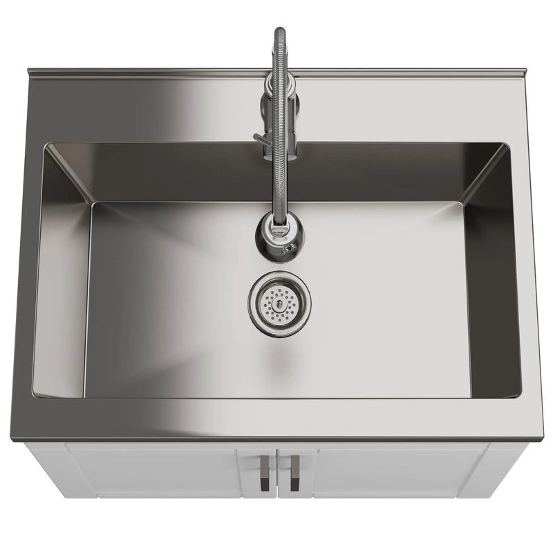 Hennessy - Deluxe Laundry Cabinet With Faucet And Stainless Steel Sink by Unique Piece Furniture
