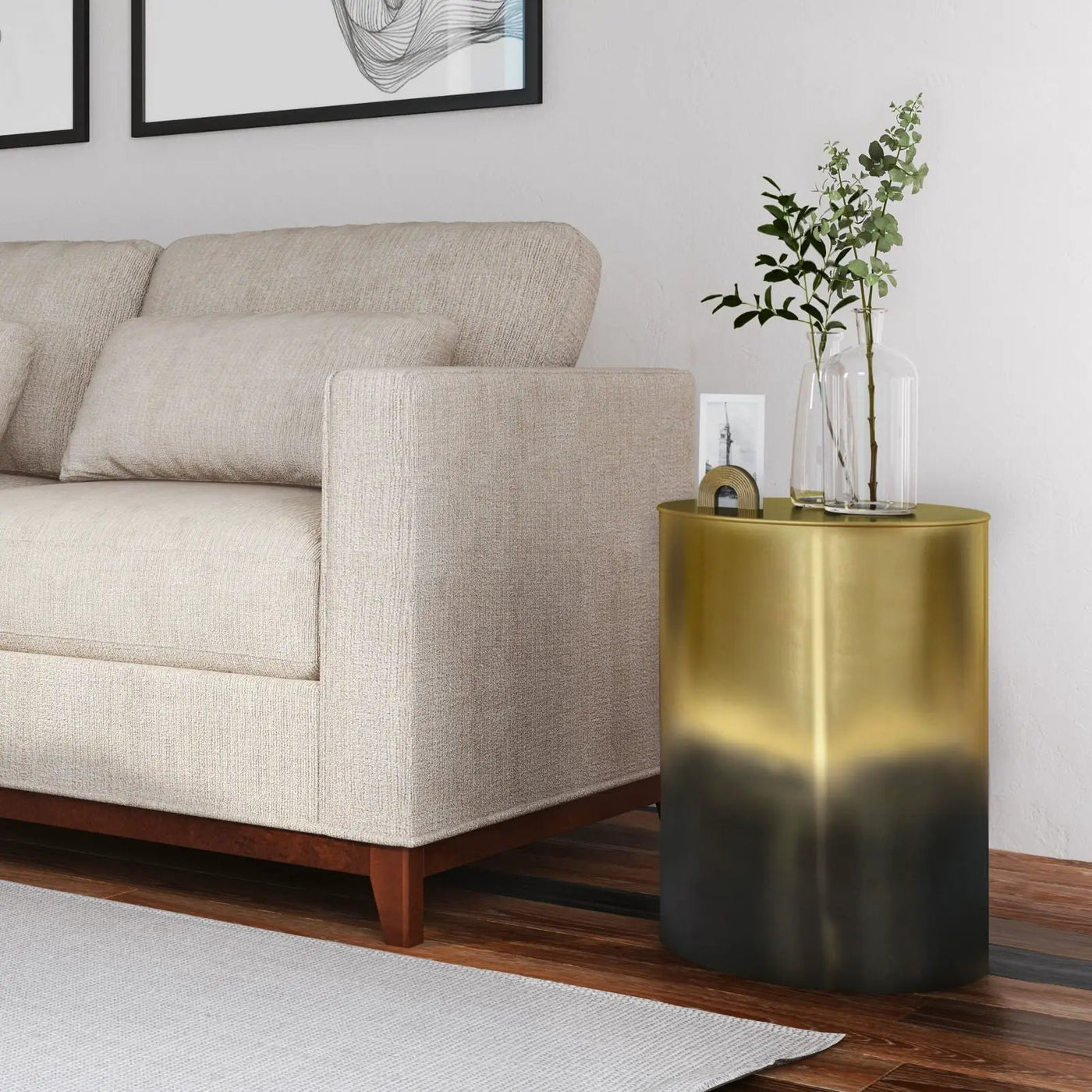 Curtis - Ombre Metal Cylinder Accent Table by Unique Piece Furniture