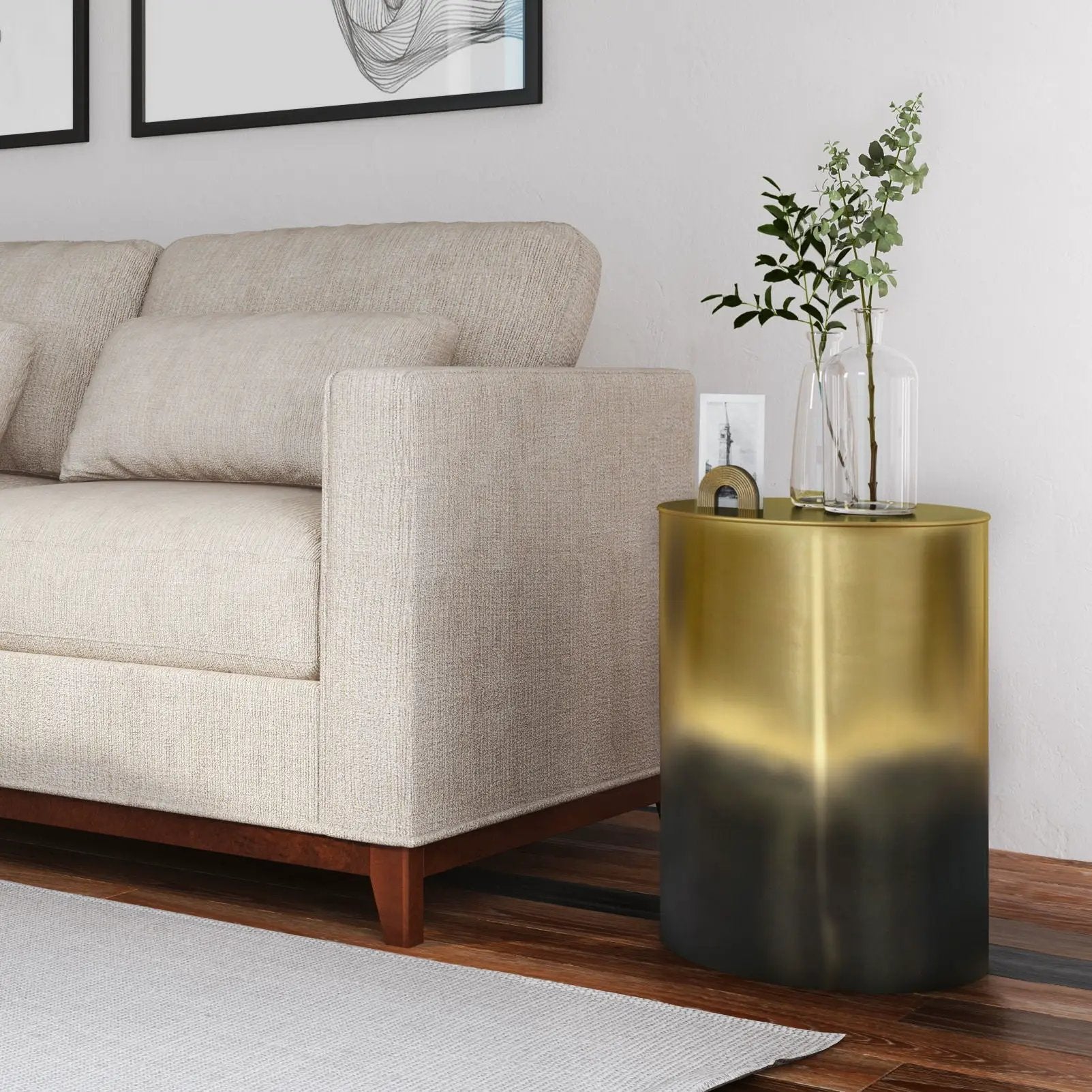 Curtis - Ombre Metal Cylinder Accent Table by HouseOfZazla