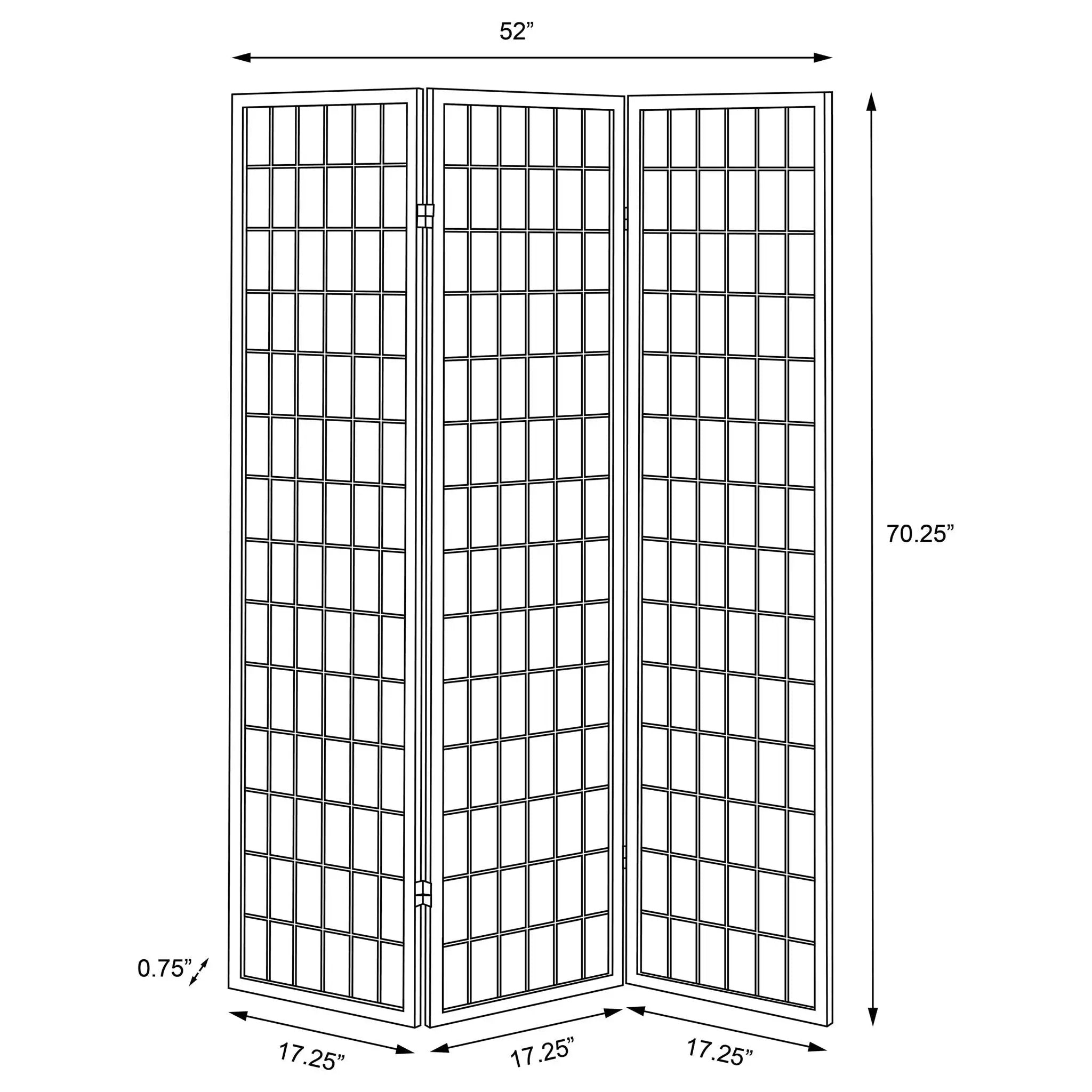 Carrie 3-Panel Room Divider Folding Shoji Screen Natural by Unique Piece Furniture