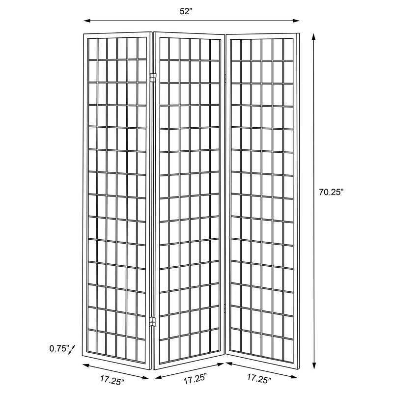 Carrie 3-Panel Room Divider Folding Shoji Screen Natural by Unique Piece Furniture