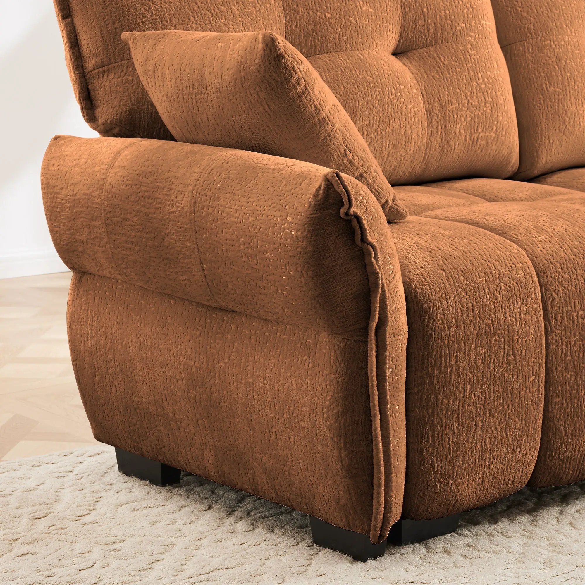 Sofa Set With Ottoman And Pillows, Textured, High Resilience Cushions by HouseOfZazla