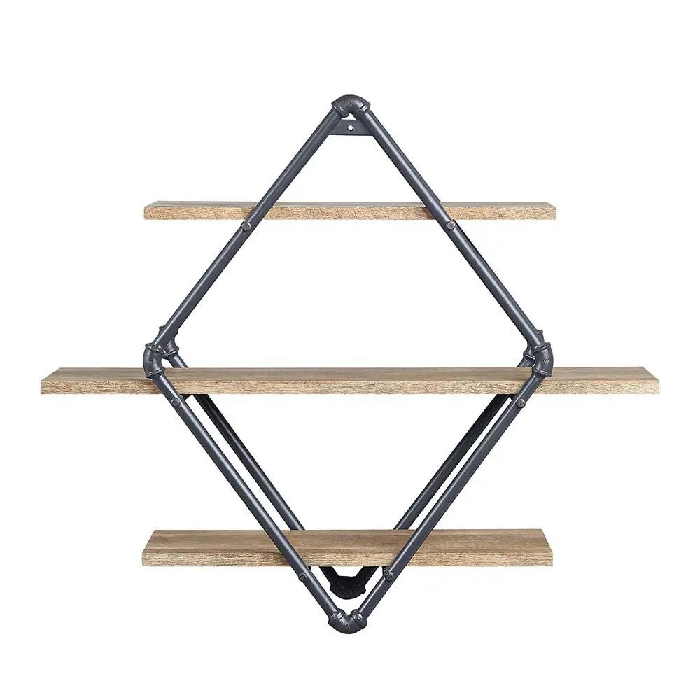 Brantley - 31" Wall Rack With 3 Shelves - Oak & Sandy Black by Unique Piece Furniture