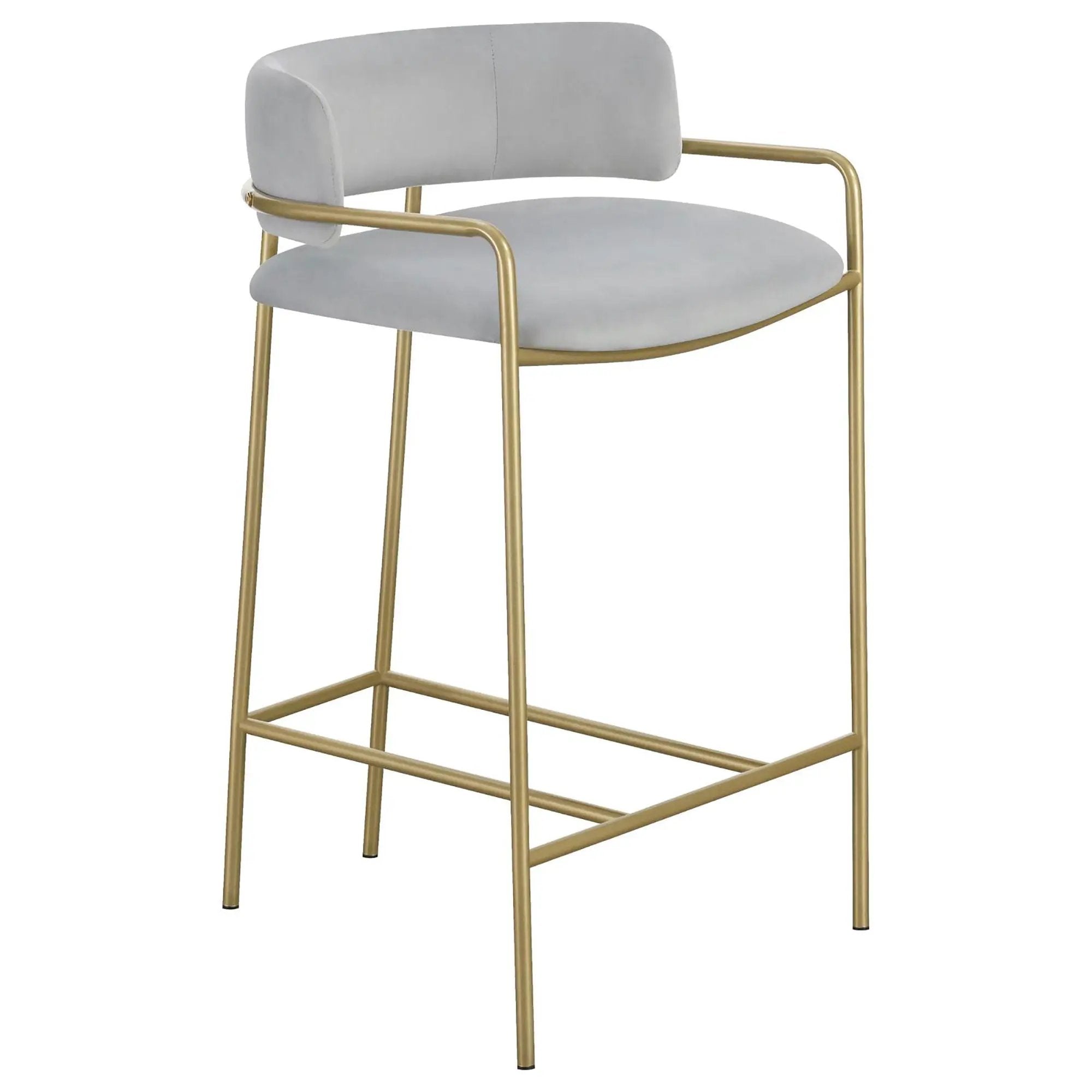 Low Back Upholstered Stool - Gray by HouseOfZazla