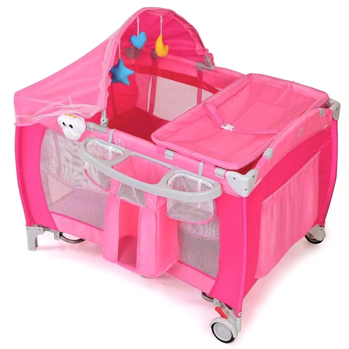 Foldable Baby Crib Playpen with Mosquito Net and Bag, photo 3 of 9