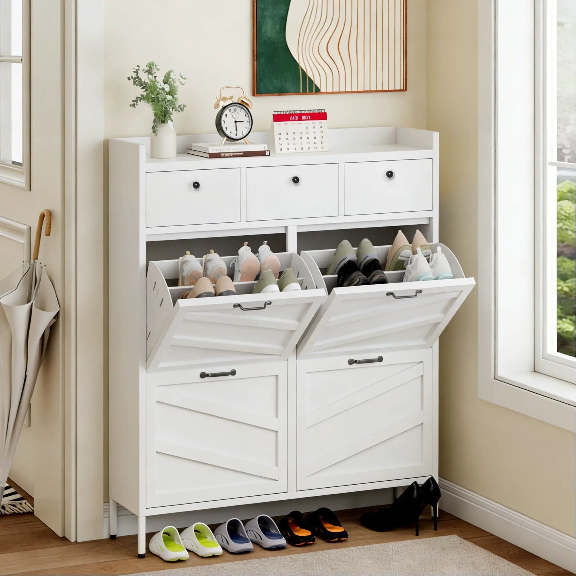 Shoe Cabinet With Flip Drawers by HouseOfZazla
