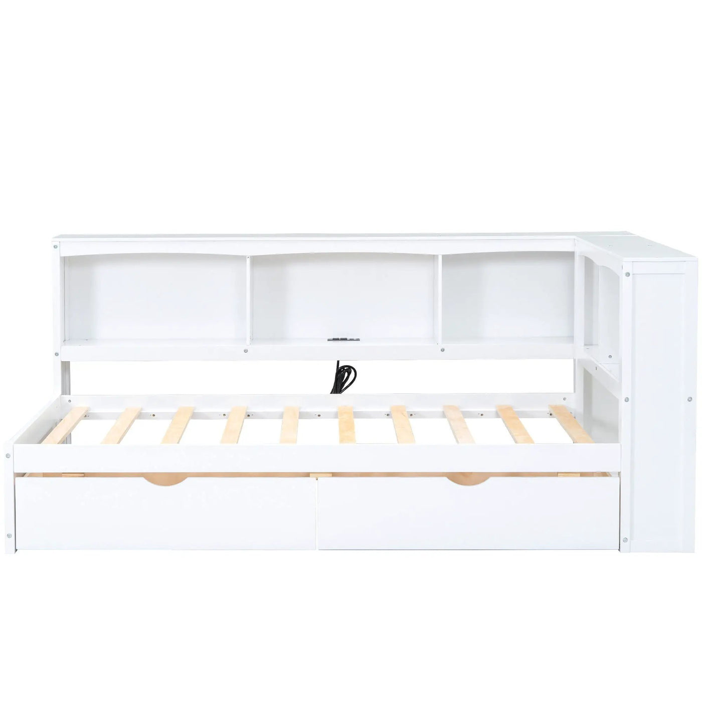 Daybed With 2 Storage Drawers, Storage Cabinets, USB Ports by HouseOfZazla