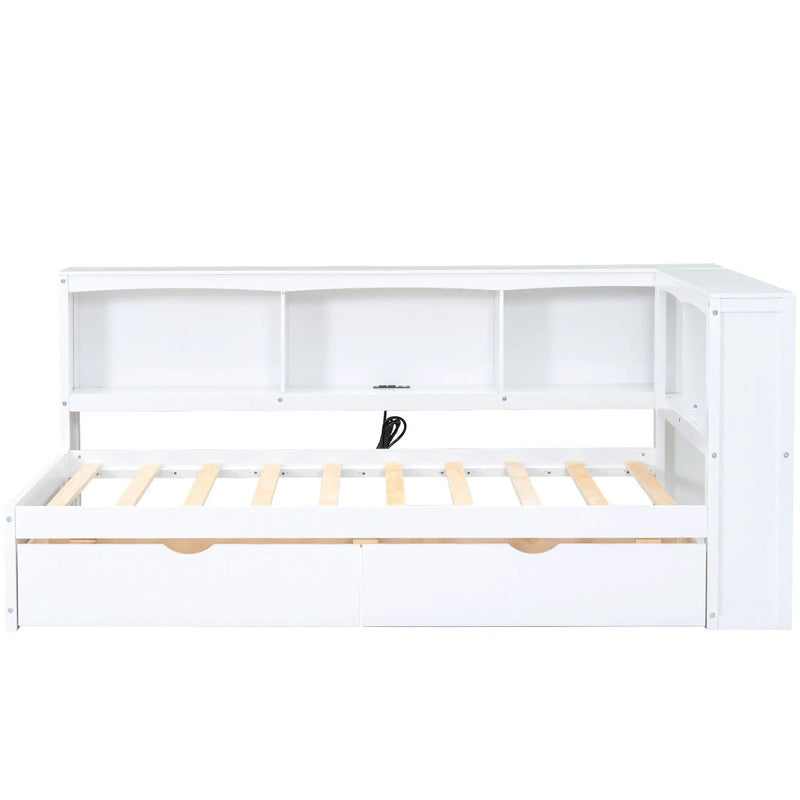 Daybed With 2 Storage Drawers, Storage Cabinets, USB Ports