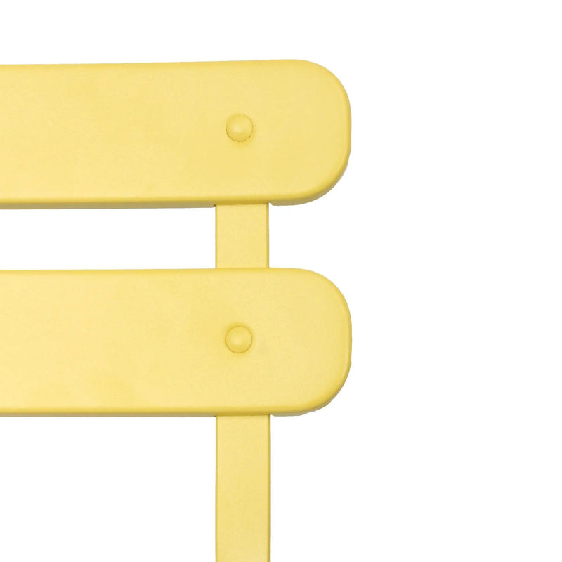 3 Pieces Patio Bistro Balcony Metal Chair Table Set - Yellow by HouseOfZazla