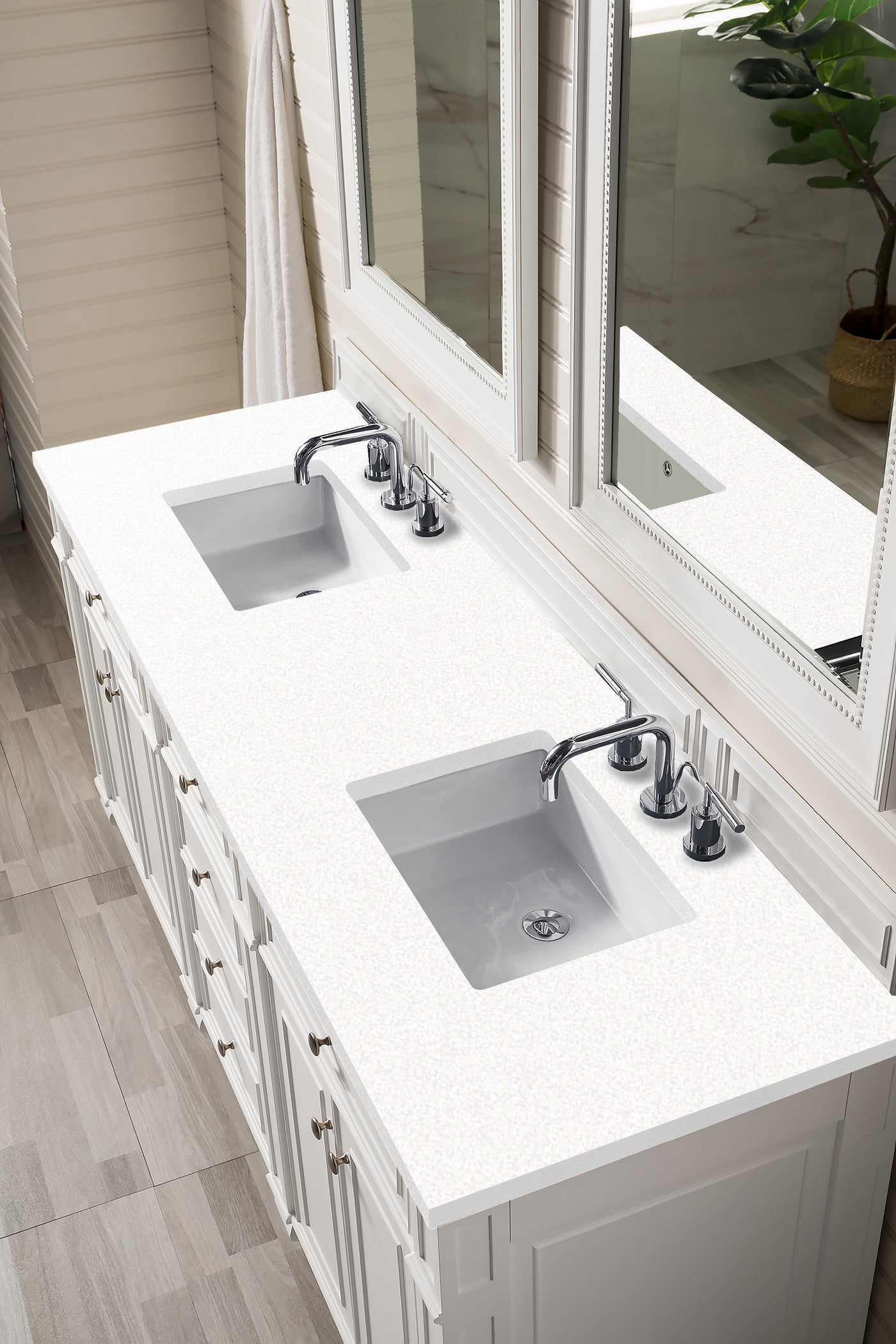 James Martin Bristol 72" Double Bathroom Vanity, Bright White, view 31