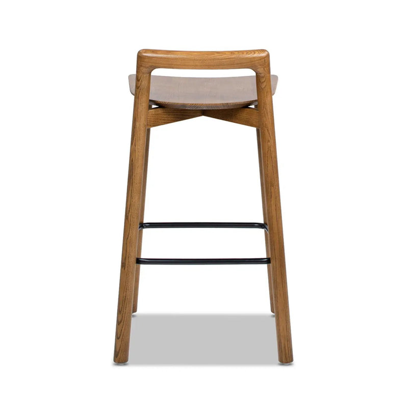 Sven - Modern Minimalist Low Back Counter Stool - Dark Brown Walnut by Unique Piece Furniture