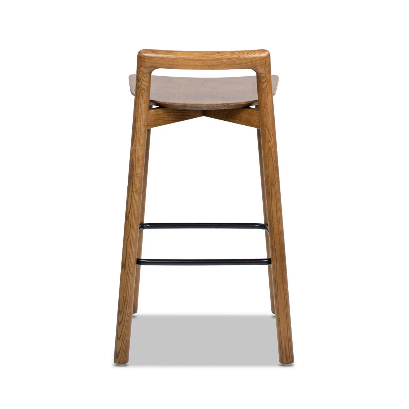 Sven - Modern Minimalist Low Back Counter Stool - Dark Brown Walnut by HouseOfZazla
