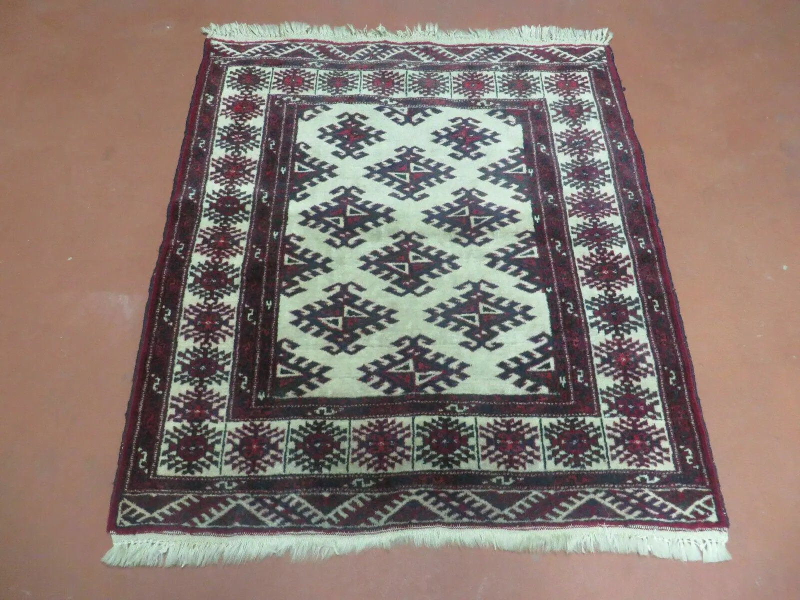 3' X 3' Vintage Handmade Turkoman Bokhara Yamud Wool Rug Nice by Jewel Rugs