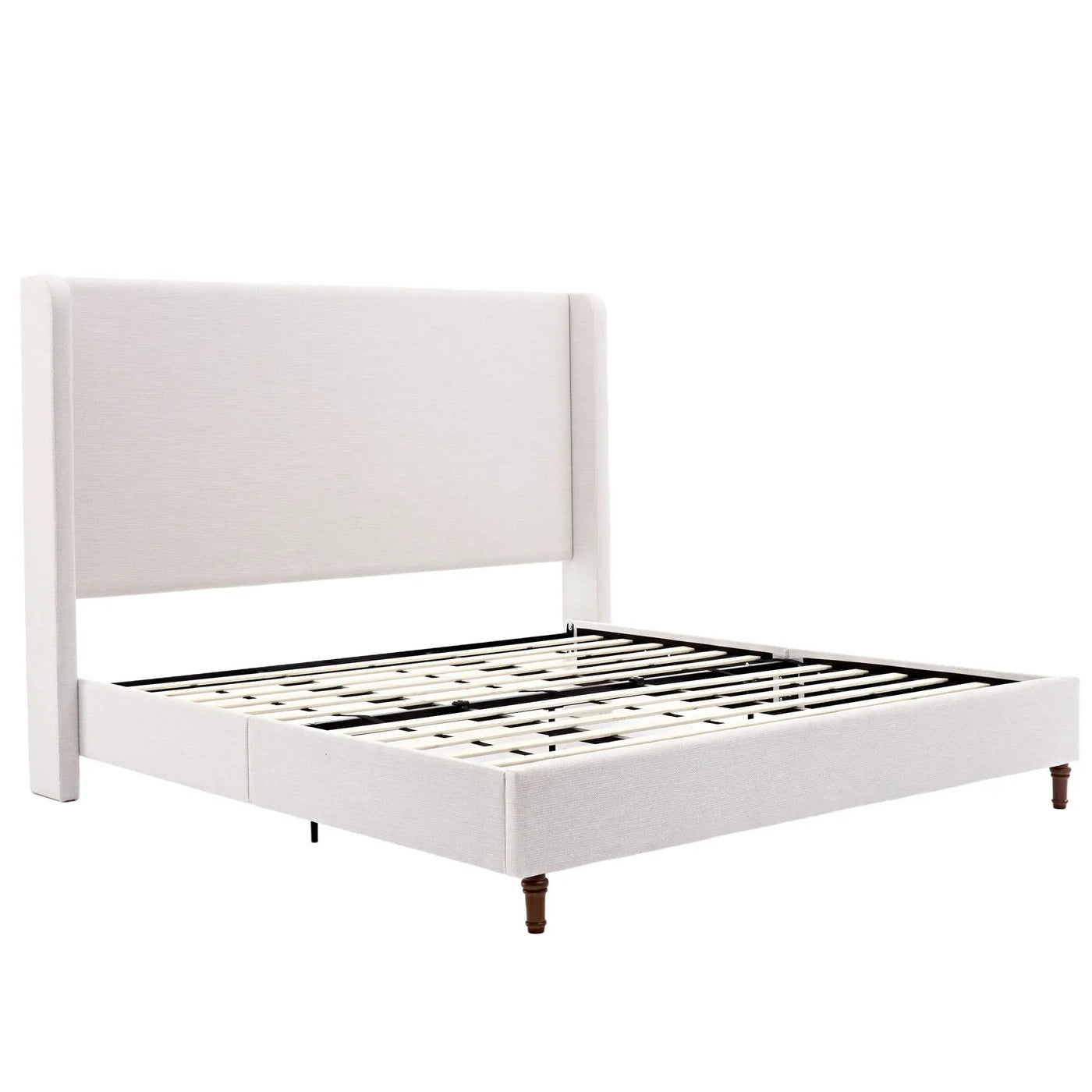 Harper - Tall Headboard Upholstered Bed / High Headboard / Elegant Simplicity / No Box Spring Needed by HouseOfZazla