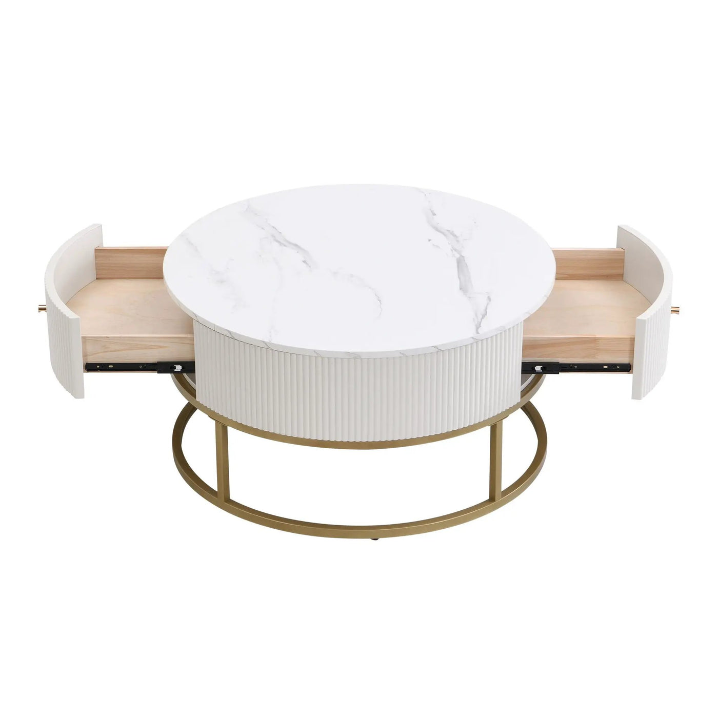 Modern Round Table With Drawers by Unique Piece Furniture