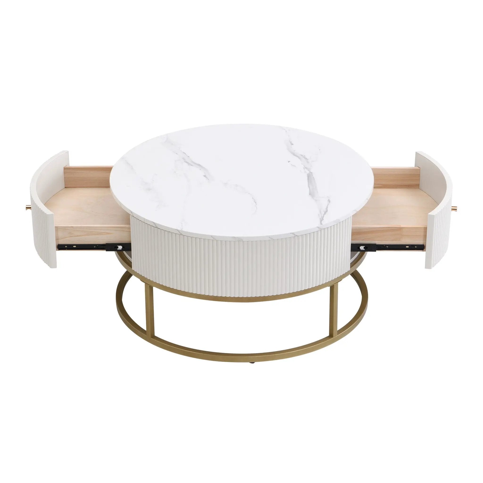 Modern Round Table With Drawers by Unique Piece Furniture