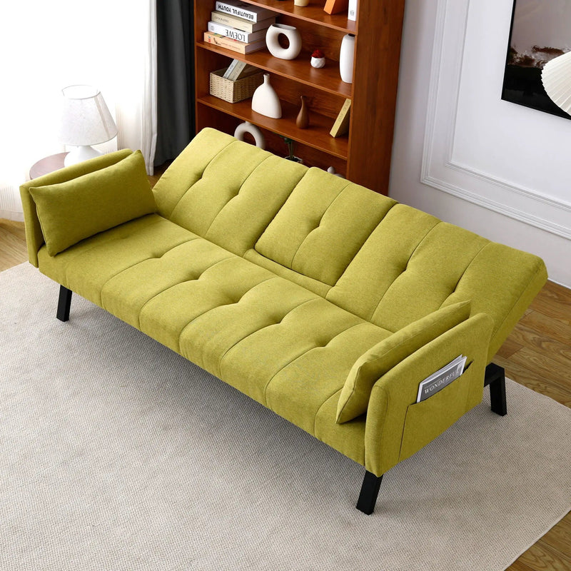 Sofa Bed With Foldable Design And Cup Holder - Green by Unique Piece Furniture
