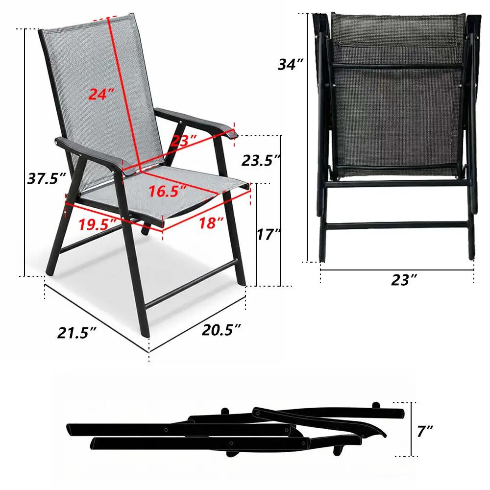 Outdoor Patio Chairs Set of 2 Stackable Portable for Deck, Garden, Camping and Travel by HouseOfZazla