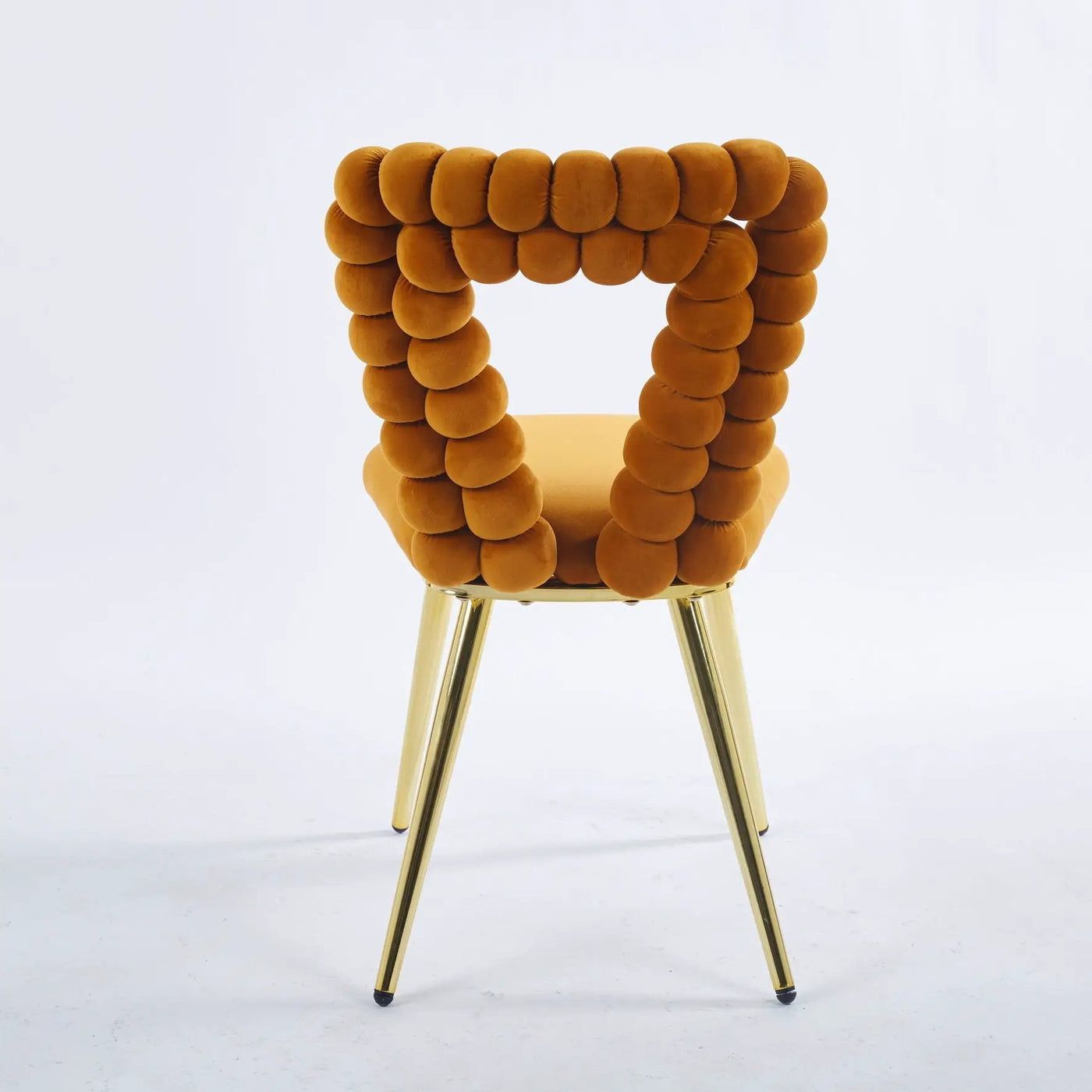 Modern Chair With Iron Tube Legs, Soft Cushions And Comfortable Backrest, Suitable For Dining Room, Living Room, Cafe, Hairball Back by Unique Piece Furniture