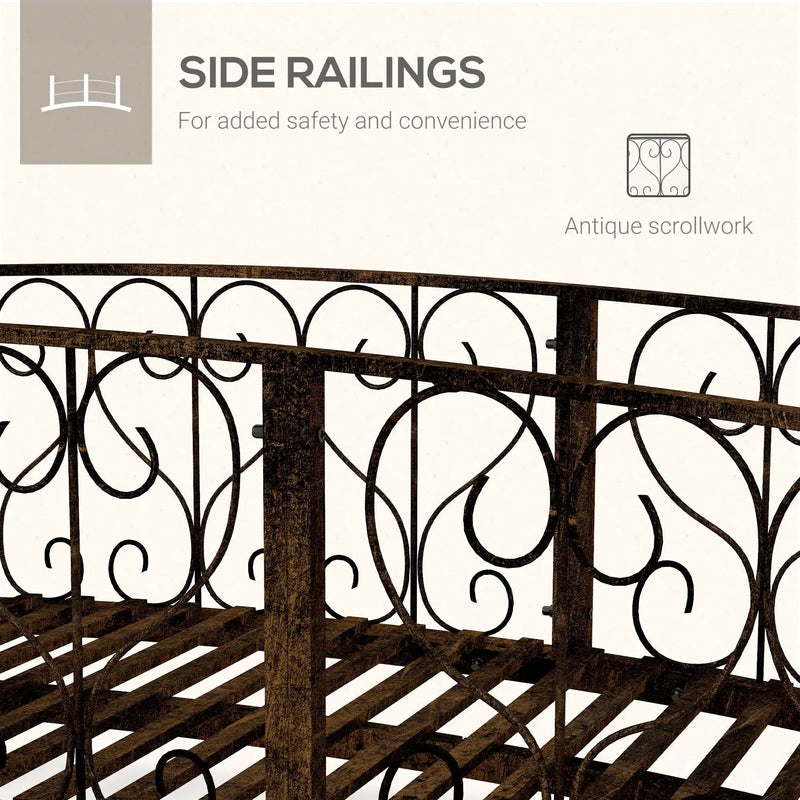 Outsunny 7' Metal Arch Garden Bridge with Safety Siderails by HouseOfZazla